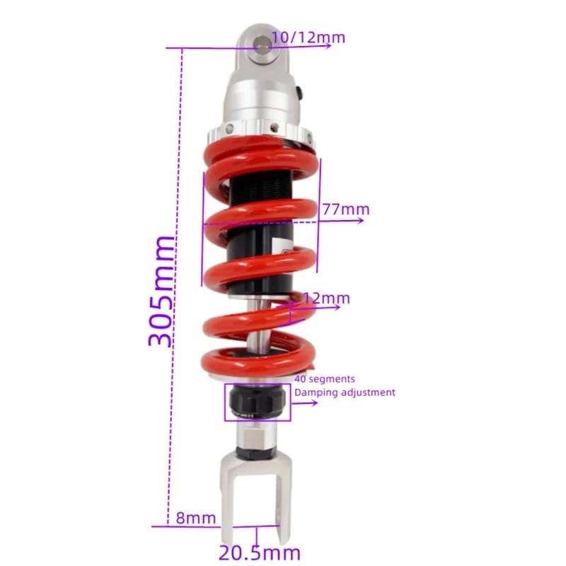 Amortisseur ressort 12mm réglable avec fourches interchangeables - 6