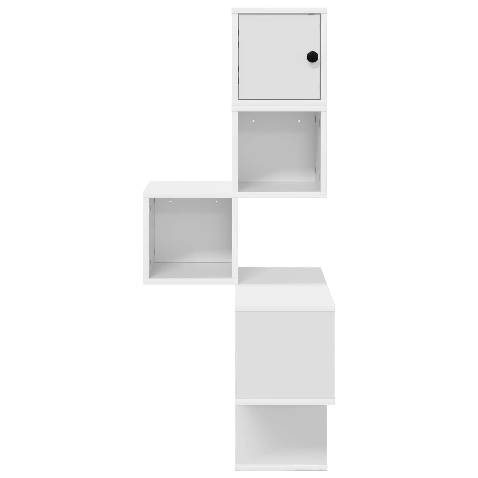 Wand-Eckregal Weiß 48 x 48 x 120 cm Holzwerkstoff | Platzsparendes Eckregal für Schlafzimmer, Büro und Küche. Bietet praktischen Stauraum für Deko und Bücher.