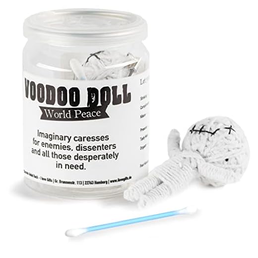 Voodoo Doll i burk | WORLD PEACE engelsk version | rolig mini-Voodoo-docka to go | fantasifulla kärlekar för fiender, andra tänkande och alla som behöver det snabbt