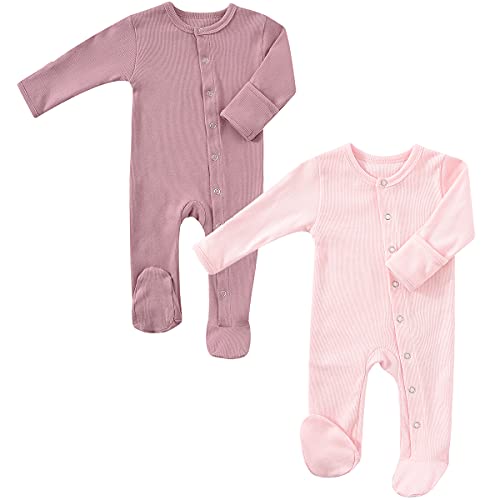 KISBINI Baby Footed Pajamas with Mitten Cuffs