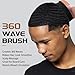 360 Curved Wave Brush For Men & Beard - Soft Hard Palm Wave Hair Brushes Wave Styler Great for Wolfing - Made with Beech Mix Nature Boar Bristle Brush for Barbers & Daily Use Black Hair (Coffee)