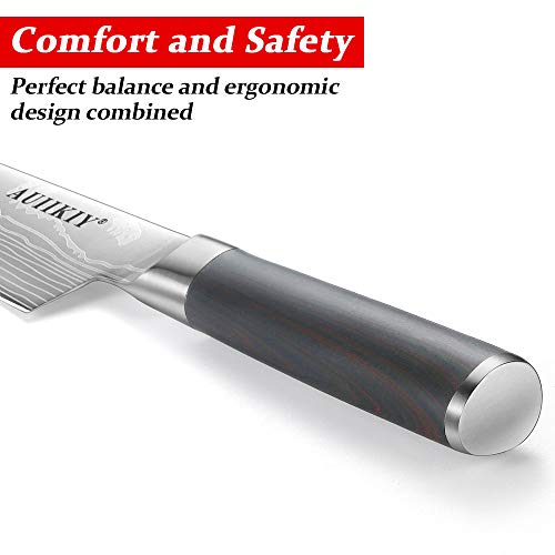 Professional Chef Knife 7 Inch, Japanese Kitchen Knife Made of German High Carbon Stainless Steel with Ergonomic Handle