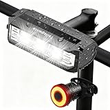 Lampe Velo LED Puissantes Eclairage Ultra-Large à 180° Lumiere Velo Rechargeable USB, Fe...