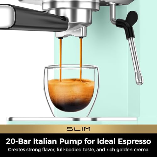 CHULUX Espresso Machine with Conical Burr Electric Grinder, Pastel Green