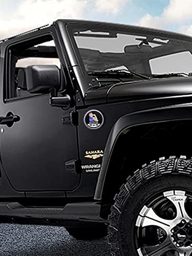 Image of 2Pcs Rated Emblem Hercules Rated 4 x 4 metal car badges 3D round car badges Beautiful car stickers 4 x 4 car stickers round car badges Stickers (black)