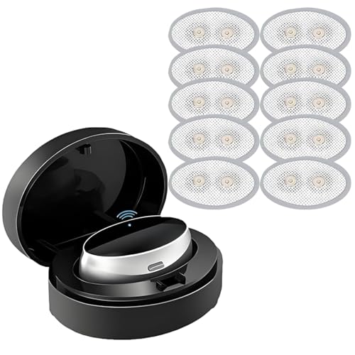 Deep Sleep Training Device Intelligent Throat Massager with Replacement Disposable Gel Patches for Improving Sleep Quality, 1 PCS (Patch＋Device)