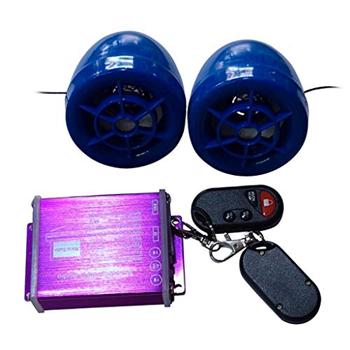 Kesoto Sistema de som de alto-falantes cromados estéreo MP3 para motocicleta Audio - Roxo + Azul