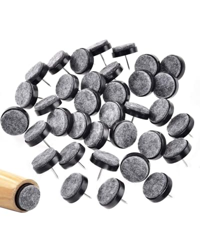 KGDUYC 32pcs Clavo de Almohadilla de Mueble,Protectores de suelo para muebles,Tacos para Sillas,Protectores para Patas de Mesa 22~28mm,Tacos de Fieltro con Clavos para Muebles de Madera Patas de Silla