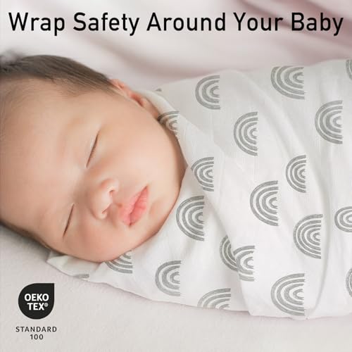 Image of GLLQUEN BABY Receiving Blanket Boy Cotton Muslin Swaddle Blankets Girl Newborn Squares Breathable & Soft Thin Baby Blankets Cloths Double Absorbent Infant Swaddling Wrap - 6 Pack (Star)