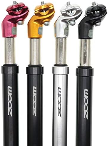 DJC Bike Suspension Seatpost Shock Absorber Damper Post 27.2 30.9 31.6 mm, Lightweight Aluminum Body (Black Head, 27.2mm)