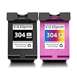 V.G.ESprint 304XL Cartouches d'encre Remanufacturées Remplacement pour HP 304 Noir et Couleur Compatible avec Imprimantes HP Envy 5010 5020 5030 5032 5050 Deskjet 2620 2630 3720 3730 3750 3760