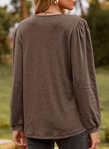 Dokotoo Womens Long Sleeve Tops Ruffle V Neck Shirts Dressy Casual Blouses Fall Clothes 20252