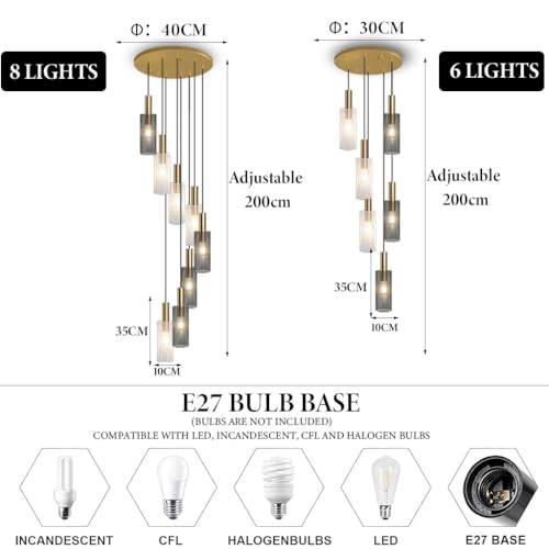 Lampe suspendue E27 industrielle noire réglable pour escalier et restaurant - 7