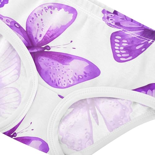 Watercolor Butterflies Purple Lilac Cute Panties Girl Girls Underwear Toddler Cotton Fun Print Briefs Underpants 2t4