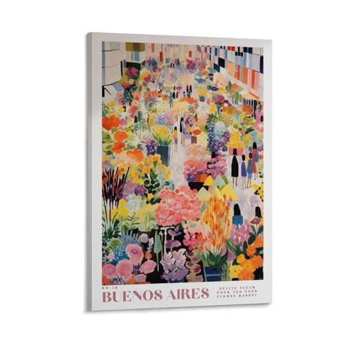 Poster Argentine Flower Market 40x60 cm pour décoration de chambre