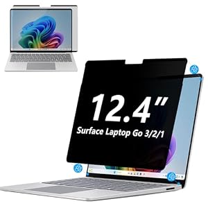 MEGOO Privacy Displayschutzfolie für Surface Laptop Go 3-2-1 12, 4 Zoll, Anti-Spy, Anti-Glare, Blaulicht & UV-Blockierung, Magnetische Nanotechnologie, Abnehmbares Design