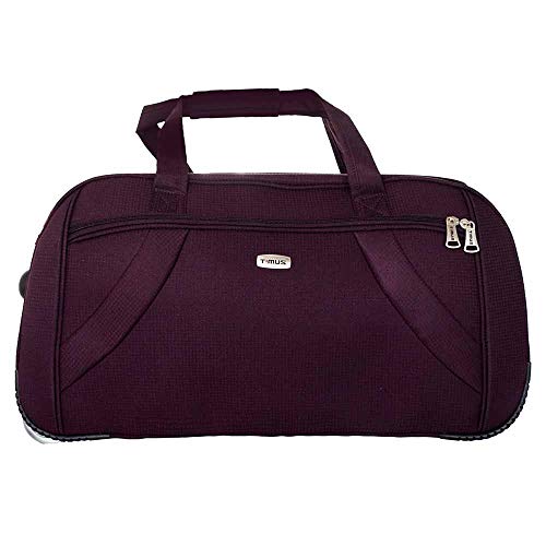 Image of Timus Club Mumbai 65CM /24 inch Wine Colour Check-in Duffel Strolley Duffle Trolley Travel Bag for Men /Duffle Bags for Women /Best Waterproof Duffle Bag for Women /Best Duffle for Men