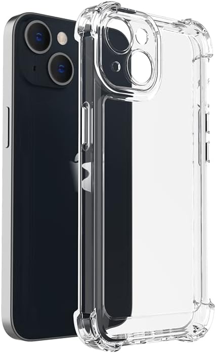 Case for iPhone 13, Totill Crystal Clear Phone Cover, Anti-Scratch and Shock-Absorption, Basic Case for iphone 13, Compatible with Wireless Charger and Bike Phone Holder - Transparent