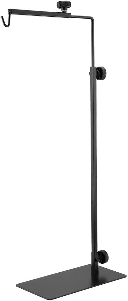 Adjustable Reptile Lamp Stand, 25.2 37 Inch Height, Sturdy Iron, Space Saving Design, Easy Assembly, Stable Base, for Reptile Cage Lighting