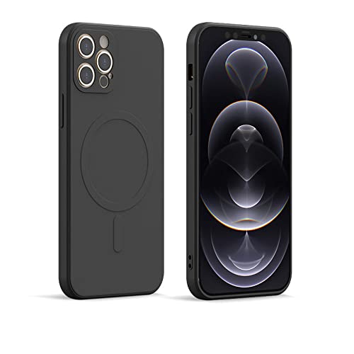 para Funda de Silicona líquida para iPhone 12 Pro MAX 11 14 X XS XR 7 8 Plus 13 Mini Funda Trasera de Cargador inalámbrico, Negro, para iPhone 13 Mini