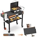 AOKEMAi Grill Table for Blackstone Griddle 17” or 22”, Portable Grill Cart with Wheels for Ninja, Outdoor Grill Table with Large Space, Foldable Griddle Stand ? BBQ Prep Tables for Tailgating Camping