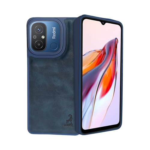 Image of AIBEX Shield Back Cover Case Compatible with Xiaomi Redmi 12C / Poco C55 Back Cover | Flexible Vegan Leather | Full Camera Protection | Raised Edges | Super Soft-Touch | Bumper Case