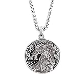 Halskette Damen,Halskette für Herren und Damen, Wikinger-Drache, nordischer Mythos...
