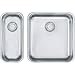 Produktbild EOX 110-36 und EOX 110-16 Kombi, 560x415mm, Integral-Siebkorb als Druckknopfventil und Integral-Siebkorb als Stopfenventil, mit verdecktem Ueberlauf, mit Ablaufgarnitur, Set Edelstahl gebuerstet