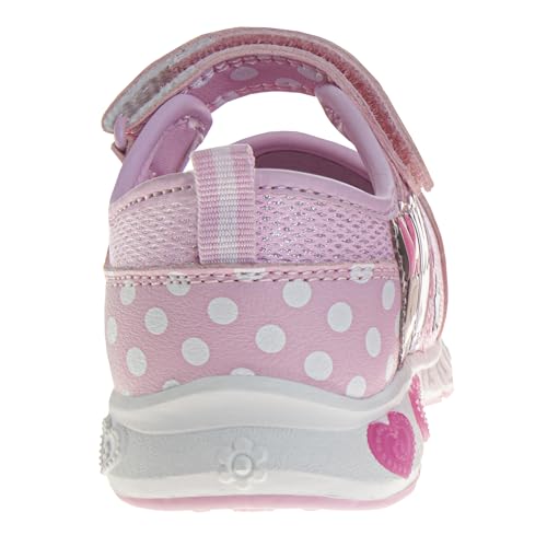 Image of Disney Princess and Minnie Mary Jane Sandals for Girls - Strap Floral Shoes Light-Up Sneakers for Girls - Size Toddler to Little Kids