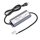 GINRANS 150W IP67 Waterproof Constant Voltage LED Driver Power Supply Transformer, 100-240V AC Universal Input with Plug, Output 12V DC 12.5A Max. for Outdoor LED Lighting