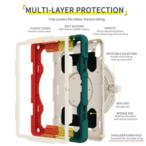 Funda MatePad 11 2023 silicona con soporte anillo giratorio azul 5