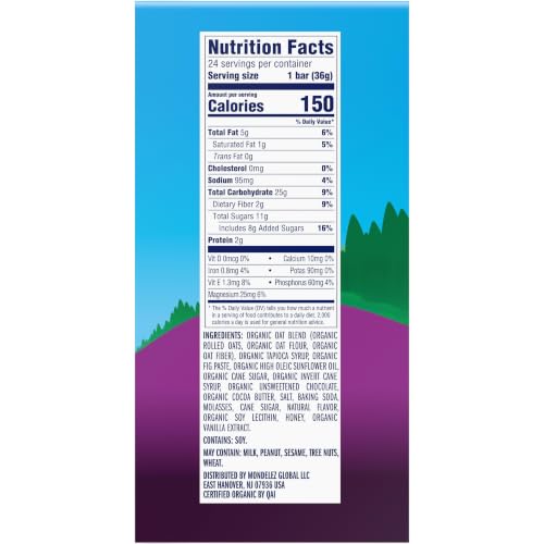 Image of Zbar - Chocolate Chip - Soft-Baked Energy Snack Bars - Non-GMO - 12g Whole Grains - USDA Organic Granola Bars - Snacks for Kids (24 Pack)