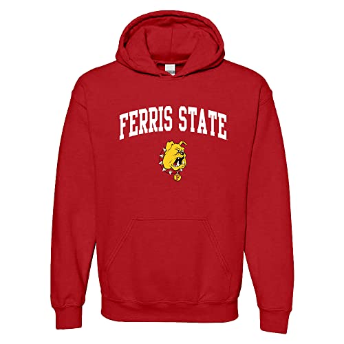 UGP Campus Apparel AH03 - Ferris State Bulldogs Arch Logo Hoodie - Large - Red