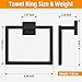 Matte Black Square Towel Ring, SUS304 Stainless Steel Hand Towel Holder for Bathroom Kitchen, Modern Style Towel Hanger, Thicken Ring Towel Holder, Towel Rack Square Wall Mounted