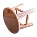 Garneck 1Pc Bois Petit Tabouret Accueil Salle De Bains Anti- Slip Tabouret Rond (Bois Couleur)