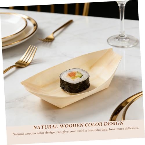 Botes de sushi de madera 6 pulgadas x100 Beaupretty miniatura 3