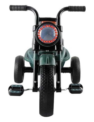 Image of JoyRide Ninja Plug N Play Durable Kids /Pedal Baby Tricycle, Storage Basket, Leather Seat, Led Headlight, Music for 18 Months to 5 Years Boys /Girls /Carrying Capacity Upto 30 Kgs (militry)