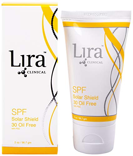 LIRA CLINICAL SPF Solar Shield 30 Oil-Free with PSC - Anti-Aging Sunscreen Enriched With Yarrow Root, Sea Oak Extract & Plant Stem Cell (2 Ounce / 56.7 Gram)