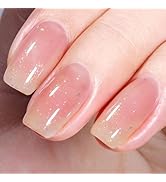 AILLSA Glitter Iridescent Gel Nail Polish Coral Pink Sparkle Jelly Gel Polish Holographic Foil Tr...