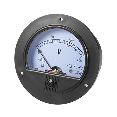 Image of uxcell DC 0-150V Analog Panel Voltage Gauge Volt Meter 65C5 2.5% Error Margin