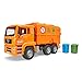 BRUDER - 02760 - Camion poubelle MAN TGA orange avec 2 poubelles