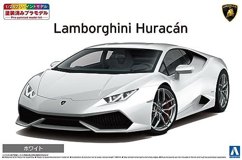 Aoshima 1/24 Lamborghini Huracan Blanco Pre-pintado miniatura 4