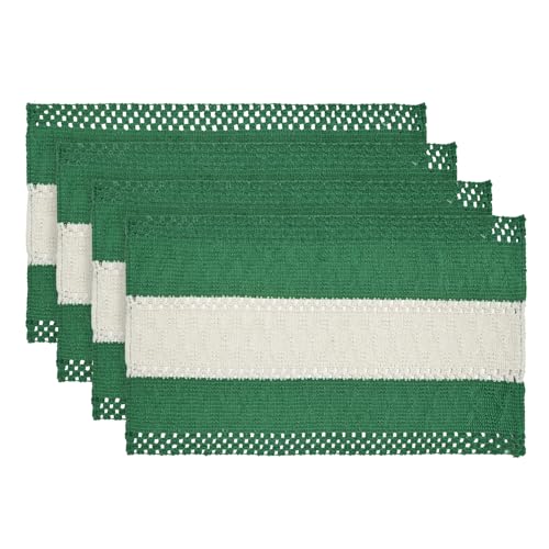 Artoid Mode Christmas Dark Green Rustic Placemats Set of 4-12x18 Inch