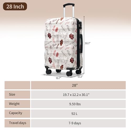 28 Inch Large Luggage with Dual 360° Spinner Wheels, TSA Lock, ABS Hardshell Luggage, Airline Approved Lightweight Durable Polypropylene2