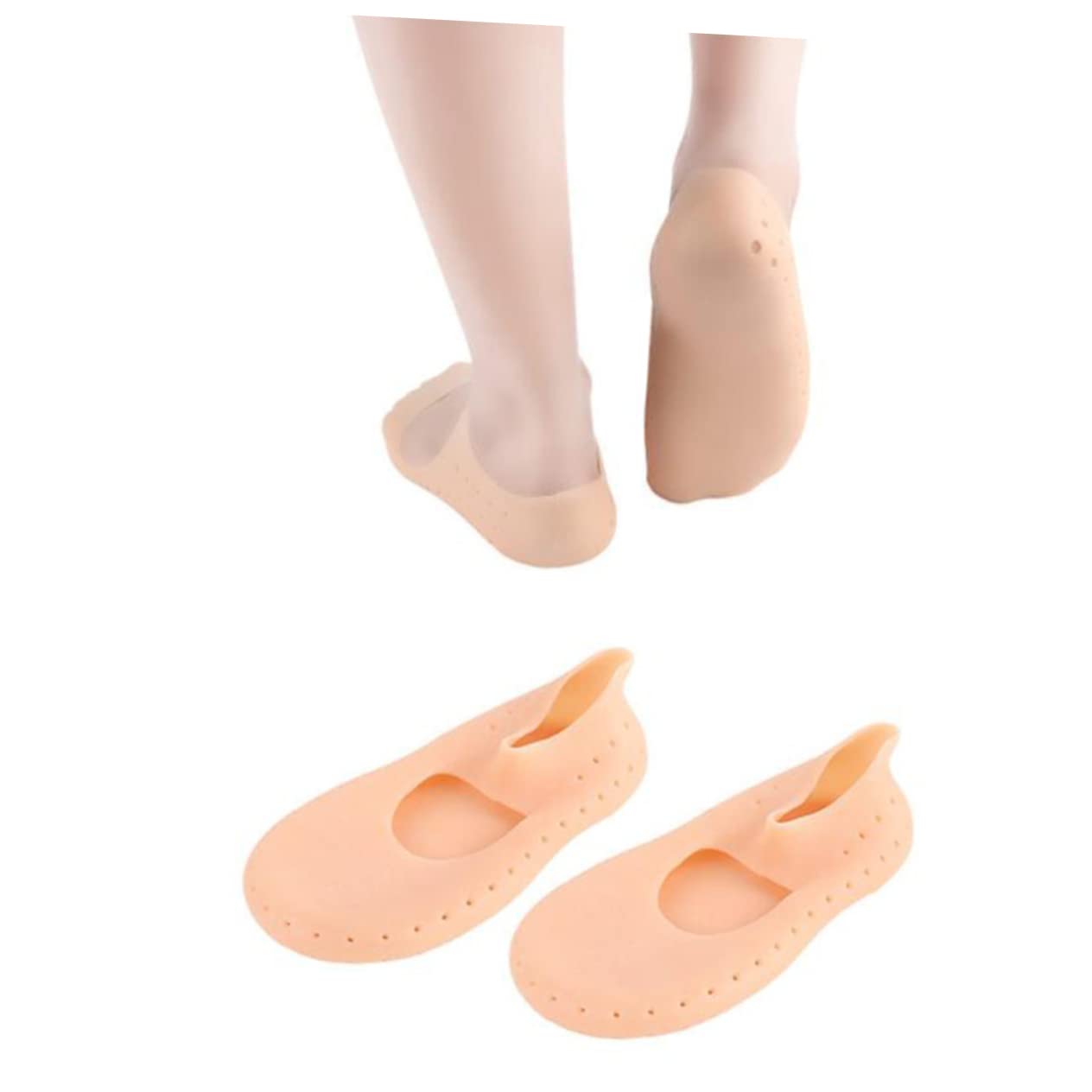 Kisangel 1pair Breathable Elastic Boat Socks for Men and Women Lightweight and Skin Color for Water Sports and Home Use