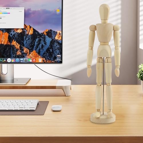 Mannequin Homme 30 cm – Modèle de Dessin – Figurine Idéal – Marionnette en Bois – Artistes Débutants et Professionnels – Figurine en Bois Durable pour Étude de Mouvement et Décoration de Bureau – vue 5