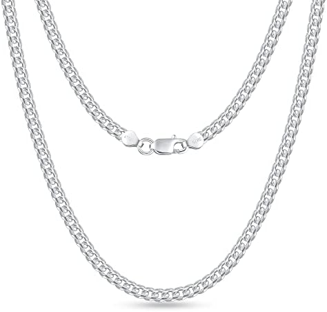 OCHCOH Silver Chain for Men 16 Inch Silver Cuban Link Chain for Men Sterling Silver Chain for Men 3.5mm Diamond Cut Mens Silver Chain Mens Silver Necklace Silver Necklace Men Mens Jewelry Mens Gifts