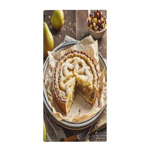 FekiLoot Pear Pie on Paper Towel Soft Comfortable Towels Lightweight Compact Coral Fleece Towel for All Occasions Machine Washable