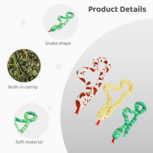 Felistory Cat Catnip Toys Kitten Toy Kitty Plush Stuffed Snakes Cats Chew Toy Pet Cute Nip Snake Best Interactive Gift Indoor Kittens Teething Stuff Play Kicker Treats Gifts #TOP4