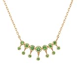 Einzigartiges Schmuckstück Celine d\'Aoust Damen-Kette Gelbgold 14 k (585) Tsavorit Grün Rundschliff 42cm